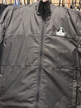 Black Pyramid Men's Gray/Black Grid Windbreaker Jacket
